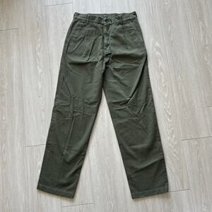 Madewell Pleated Twill Trousers Mens Size 30 Green